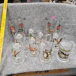 Schmidt Beer Series, 1 complete set, 2 Pitchers, 8 Glasses, Perfect Condition, No Chips Noticed