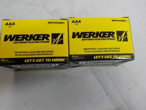lot 64 image: 2 ct AAA Werker Batteries - 48 tota...