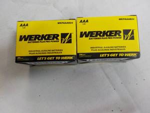 lot 65 image: 2 ct AAA Werker Batteries - 48 tota...
