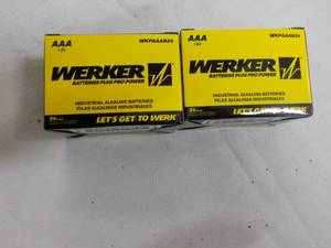 lot 68 image: 2 ct AAA Werker Batteries - 48 tota...