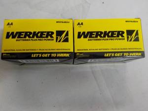 lot 69 image: 2 ct Werker AA Batteries - 48 total...