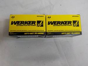 lot 70 image: 2 ct Werker AA Batteries - 48 total...