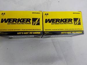 lot 72 image: 2 ct Werker AA Batteries - 48 total...