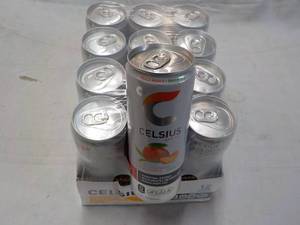 lot 226 image: 12 pack Celsius Non Carbonated Peac...