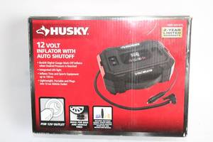 lot 1 image: Husky 12 Volt Inflator with Auto Shutoff - New in Box