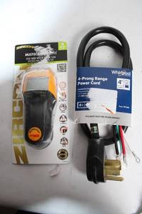 lot 7 image: Multiscanner Stud Finder and 4-Prong Range Power Cord Set