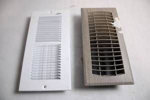 lot 17 image: Set of 2 HVAC Vent Covers - White and Wood Finish