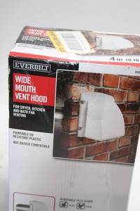 lot 18 image: Everbilt 4in Wide Mouth Vent Hood for Dryer, Kitchen, and Bath Fan