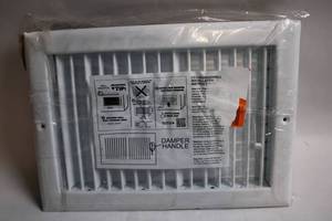 lot 28 image: White CeilingSidewall Register with Damper Handle