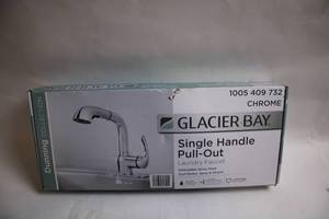 lot 30 image: Glacier Bay Single Handle Pull-Out Laundry Faucet Chrome