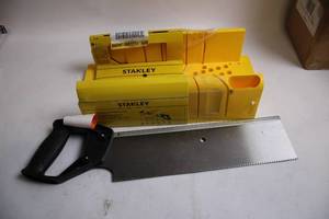 lot 39 image: Stanley Hand Saw and Miter Box Set with Measure Guide