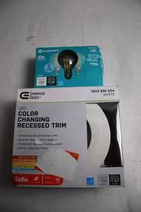 lot 107 image: Commercial Electric LED Color Changing Recessed Trim & Ecosmart LED Bulbs