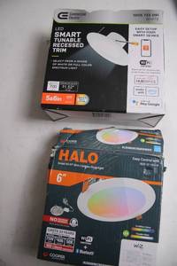 lot 114 image: Set of 2 LED Smart Tunable Recessed Trims with Wi-Fi Compatibility