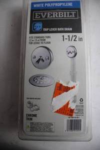 lot 115 image: Everbilt 1-12 in. Trip Lever Bath Drain with Chrome Trim