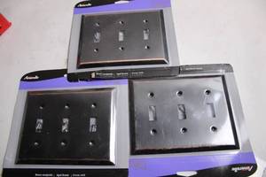 lot 120 image: Set of 3 Amerelle Dcor Bronze Triple Switch Wall Plates