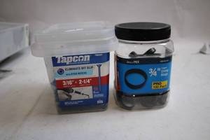 lot 138 image: Lot of Tapcon Concrete Screw Anchors and Apollo PEX Copper Crimp Rings