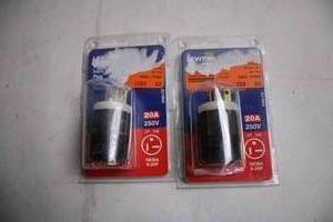 lot 148 image: Set of 2 Leviton 20A 250V NEMA 6-20P Electrical Plugs