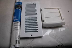 lot 166 image: Adjustable Closet Rod with White Vent Cover Set
