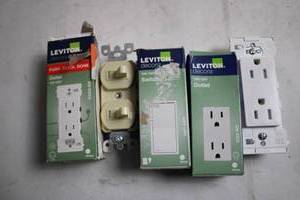 lot 178 image: Collection of Leviton Electrical Outlets and Switches