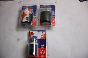lot 184 image: Lot of 3 Leviton Electrical Locking Plugs
