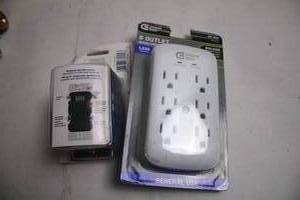 lot 208 image: Set of 2 Commercial Electric Surge Protector Power Strips