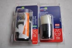 lot 214 image: Leviton Plus Pro Locking Plugs and Connectors - 20A and 30A