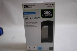 lot 222 image: Commercial Electric LED Wall Light Dusk-to-Dawn 250 Lumens