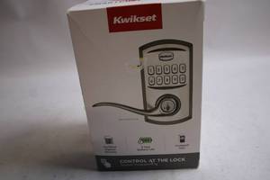 lot 225 image: Kwikset SmartCode Keypad Deadbolt with Satin Nickel Finish