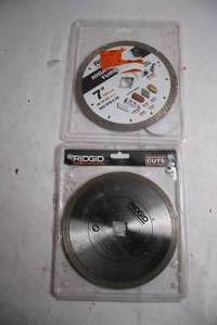 lot 252 image: Set of 2 Ridgid 7-inch Tile and General Purpose Saw Blades