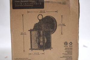 lot 254 image: Small Exterior Wall Lantern with Clear Beveled Glass