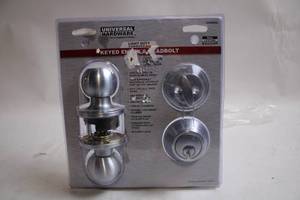 lot 255 image: Universal Hardware Light Duty Commercial Keyed Entry Door Knob & Deadbolt
