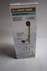 lot 270 image: 1-12 inch Brass Tub Drain Rough-In Kit
