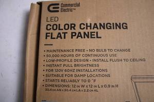 lot 295 image: Commercial Electric LED Color Changing Flat Panel Light