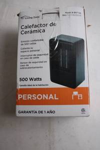 lot 299 image: Living Zone Ceramic Space Heater 500 Watts - Model BNT-5A