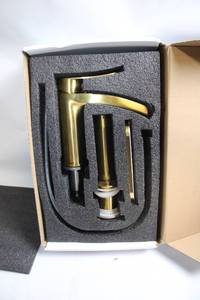 lot 308 image: Phiestina Single Handle Waterfall Bathroom Faucet in Brushed Gold