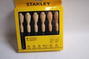 lot 311 image: Stanley 6-Piece Wood Carving Tool Set with Forged Steel Blades