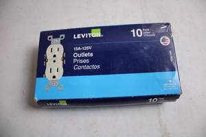 lot 325 image: Leviton 10 Pack 15A-125V Light Almond Electrical Outlets