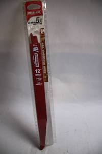 lot 342 image: Pack of 5 Diablo 12 Bi-Metal Reciprocating Saw Blades for Wood