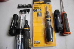 lot 352 image: Comprehensive Screwdriver and Bit Set Featuring DeWalt, Husky, and Buck Bros