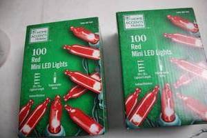 lot 367 image: Lot of 3 Home Accents Holiday 100 Red Mini LED Lights