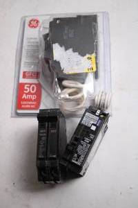 lot 377 image: GE Circuit Breaker Collection Including 50 Amp