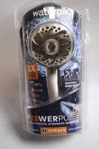 lot 388 image: Waterpik PowerPulse Therapeutic Massage 7 Spray Handheld Showerhead