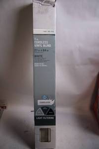 lot 421 image: 1 Inch Cordless Vinyl Blind 27 x 64 Inch in White