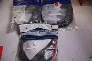 lot 433 image: Set of 3 Universal 4-Wire Dryer Power Cords, 6 ft Length