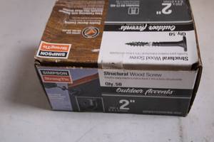 lot 435 image: Box of 50 Simpson Strong-Tie 2 Structural Wood Screws