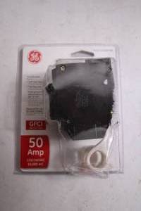 lot 448 image: GE GFCI 50 Amp Circuit Breaker in Sealed Packaging