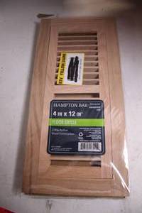 lot 484 image: Hampton Bay 4 in x 12 in Unfinished Oak Floor Grille