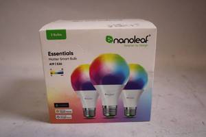 lot 494 image: Nanoleaf Essentials Matter Smart Bulbs - 3 Pack (A19E26)