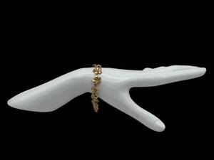 14K Solid Gold Hawaiian Plumeria Flower Bracelet, 6.75" (10.2 grams) - $200 Reserve Price