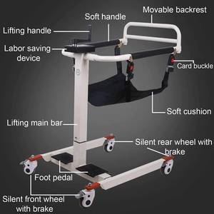 MSRP $1000 NEW In Box&nbsp;Patient Lift Transfer Chair for Home Or Health Care Facility, Steel Transport Wheelchair Portable Shower Chair W/180° Split Seat for Inside Shower